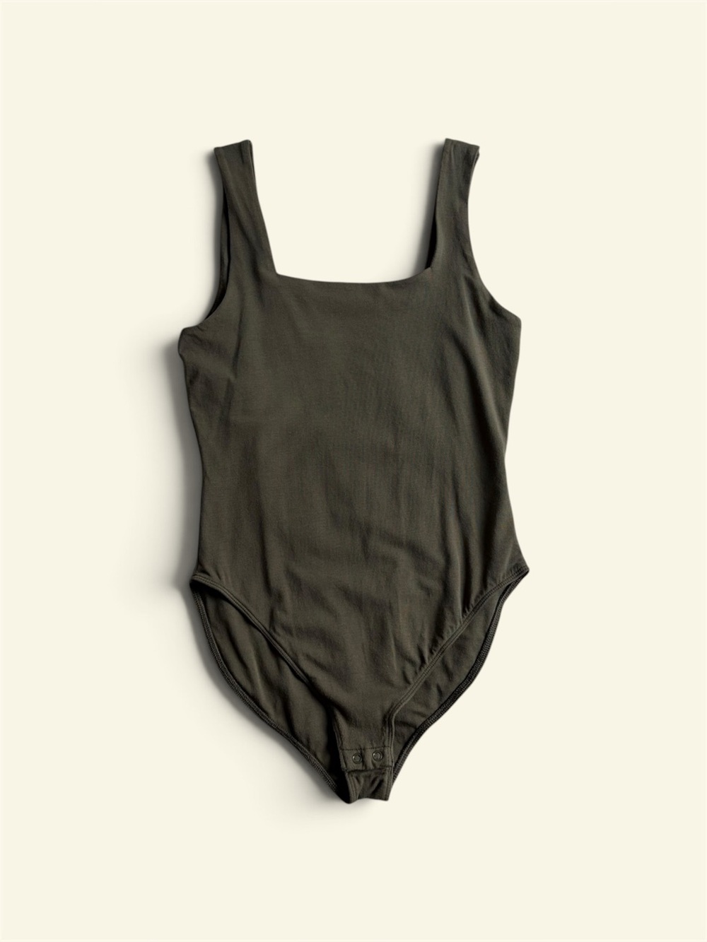 Old Navy Women's Square Neck Tank Top Bodysuit Olive Army Green Small Sleeveless